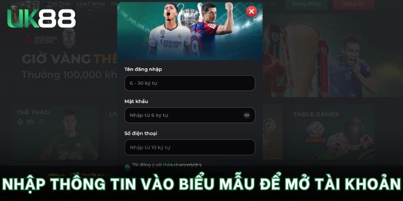 Trang chủ 7 Nhập thông tin vào biểu mẫu để mở tài khoản